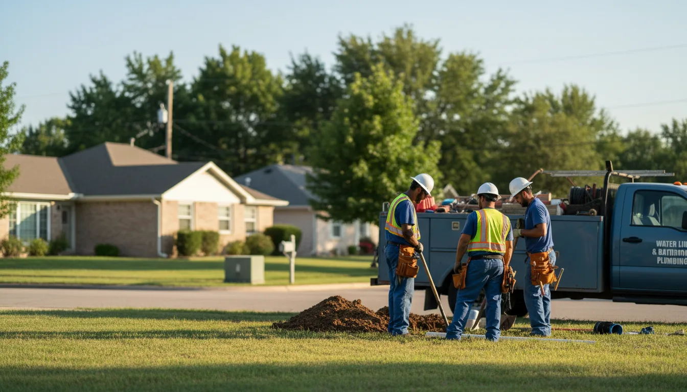 Residential water line and bathroom plumbing service in Campbell, TX